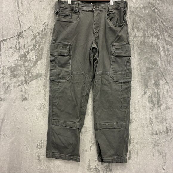 Duluth Trading Co Canvas Pants Gray Relaxed Fit Flex Fire Hose 33x30 Hiking - Picture 1 of 5